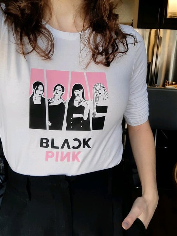 Maillot De Rugby Kpop Noir & Rose - Style Lisa, Jennie, Jisoo, Rose - Pour Fans De Musique Et Mode Hip Hop