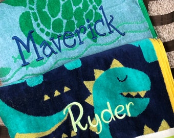 Personalized Beach Towels, Custom Embroidery Pool Towels, Name or Monogram Towels