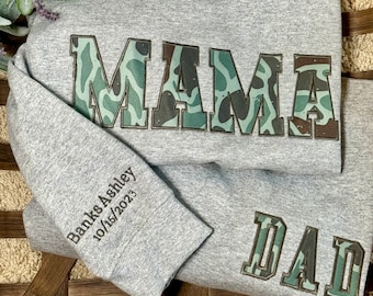 MAMA Embroidered Sweatshirt from Baby's own favorite sleepwear, Mama Crewneck Sweatshirt, Custom embroidery sweater, Coming Home with Mama