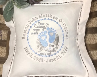 Infant loss memorial, Angel Baby memory pillow gift Sympathy In Our Heart