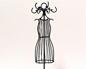Small Metal Dress Mannequin, Black Wire Jewelry Form, Bridal Shower Centerpiece, Princess Party Decoration, Tutu, Quinceañera Celebration