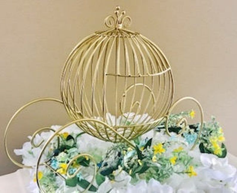 Dom I Meble Pumpkin Cinderella White Wire Carriage Table