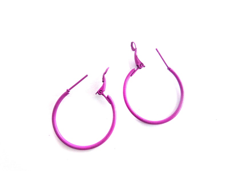 Purple Violet Hoop Earrings Thin Hoops 1.25 inch Hoop Earrings | Etsy