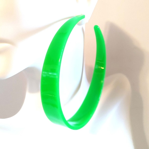 Large Green Earrings 3 inch Hoop Earrings Green Hoop Earrings Classic Thick Hoops