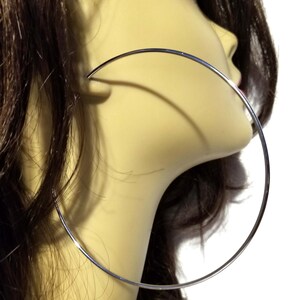 Clip-on Earrings Clip Hoop Earrings Silver OR Gold Plated 4 inch Hoop Earrings for Non Pierced Ears