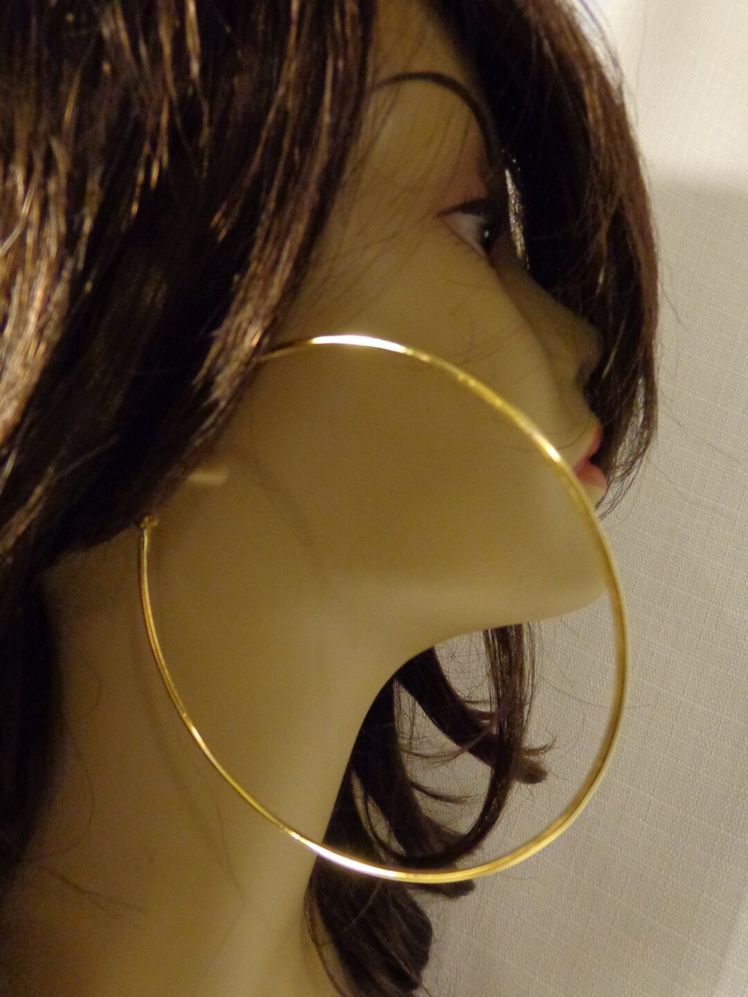 LARGE 4 Inch Hoop Earrings GOLD Tone Hoop Earrings Classic Hoop ...