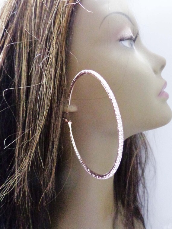 Large crystal hoop earrings deals