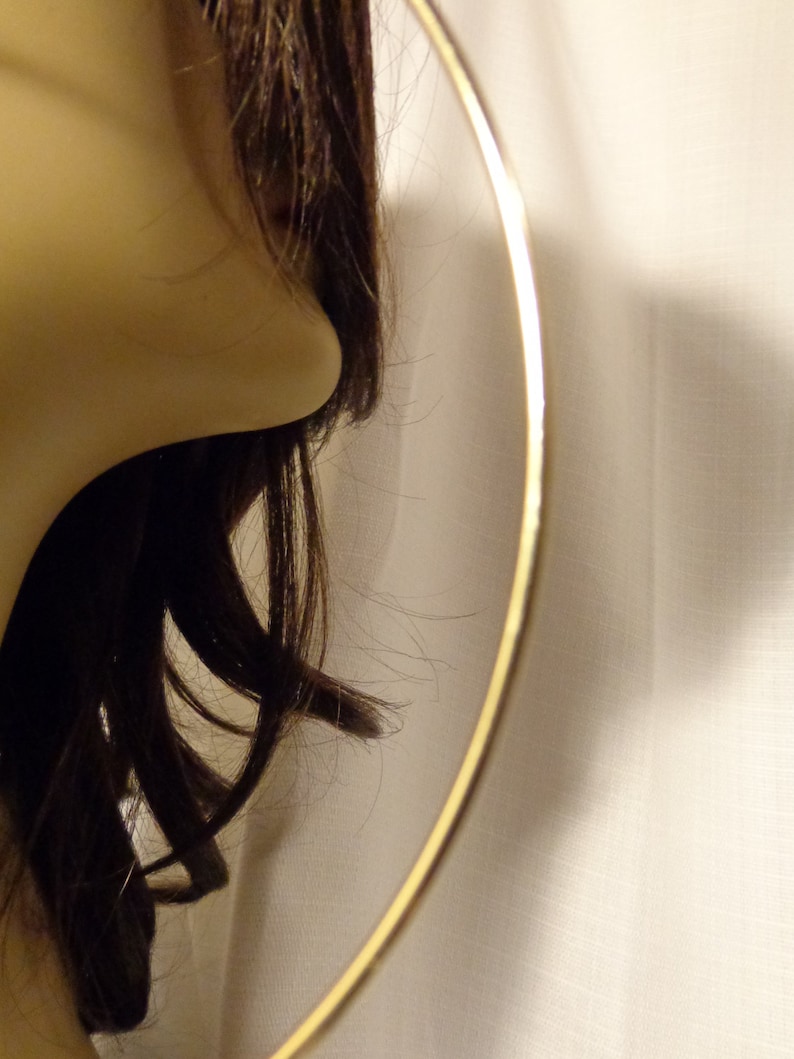 LARGE 5 Inch Hoop Earrings GOLD or SILVER Tone Brass Hoop Etsy