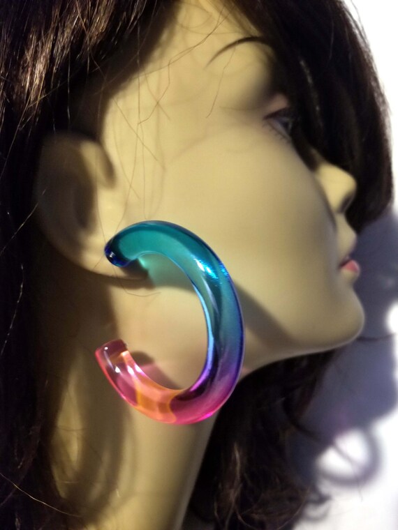 Lucite 2024 hoop earrings