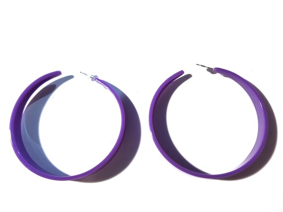 Purple outlet hoop earrings