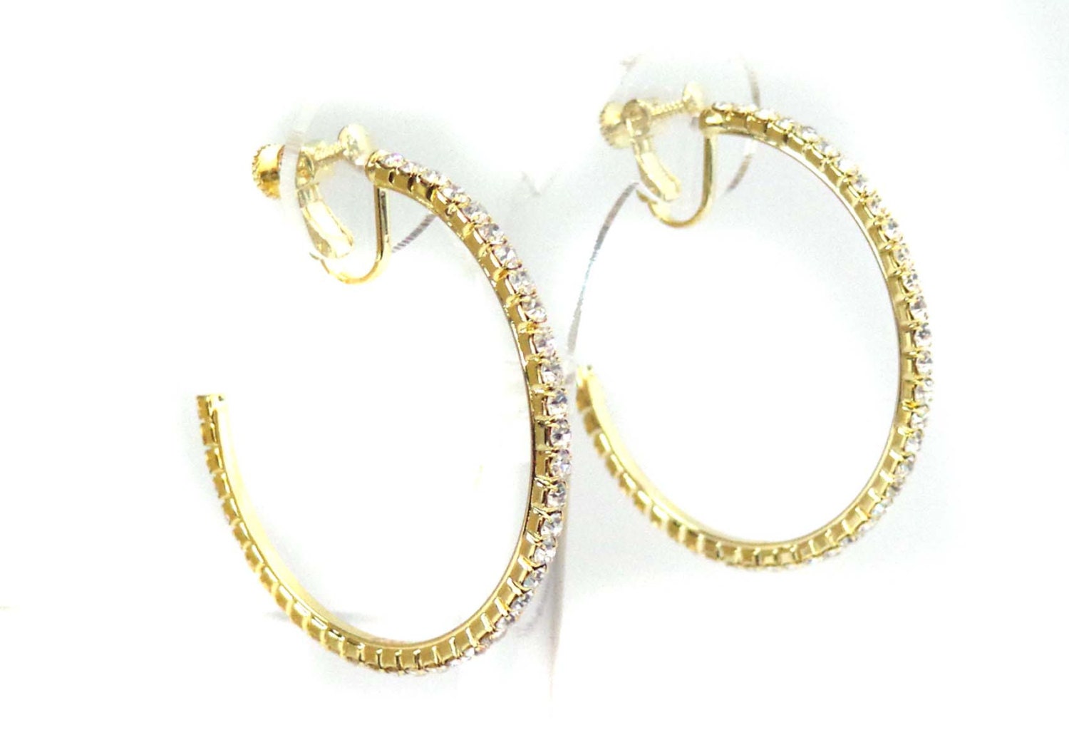 CC Little Gold Diamond Rhinestone Earrings