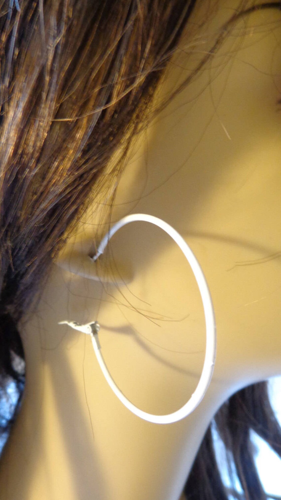 Classic Hoop White Hoop Earrings Thin Hoops 2 Inch Hoop Etsy