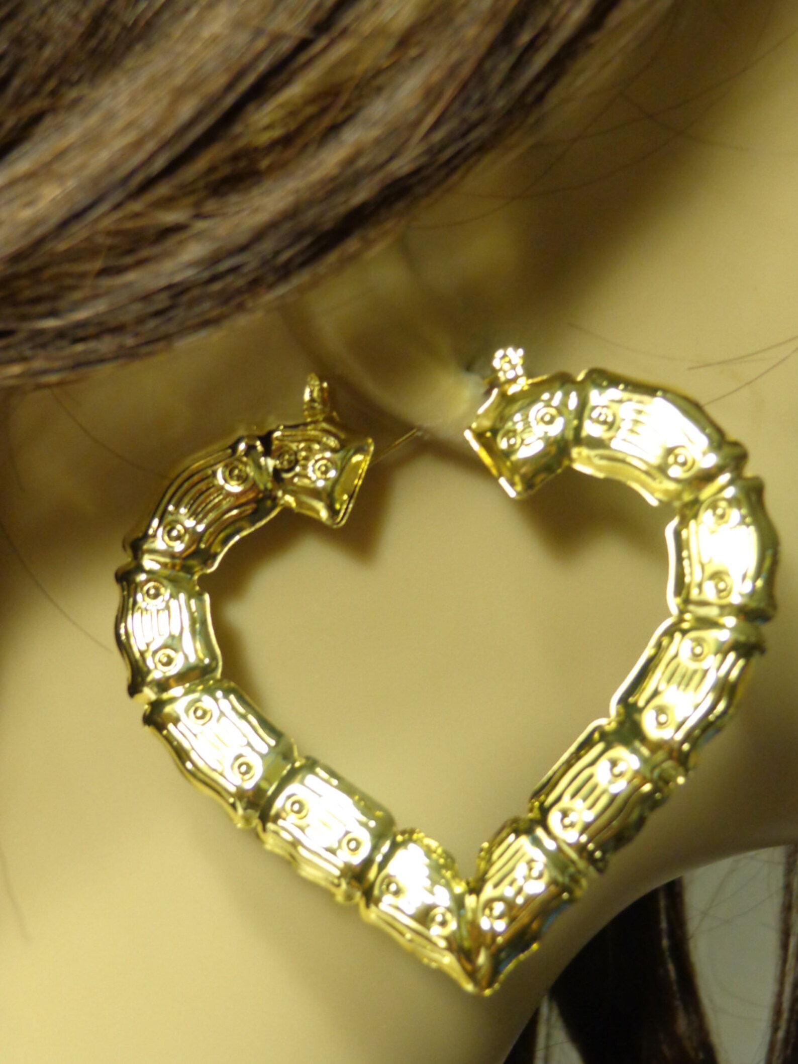 Wholesale Earrings VINTAGE 80's BAMBOO HOOP Earrings Gold Etsy