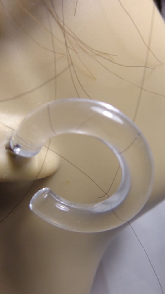 Lucite HOOP Earrings Clear 1 inch Hoop Earrings T… - image 2