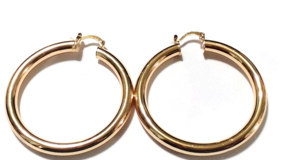 Large Hoop Earrings 4 Inch Gold Tone Textured Hoop Earrings Tube Hoops Hypo-allergenic Earrings Large Hoop Earrings 4 Inch Gold Tone Textured Hoop Earrings Tube Hoops Hypo-allergenic Earrings