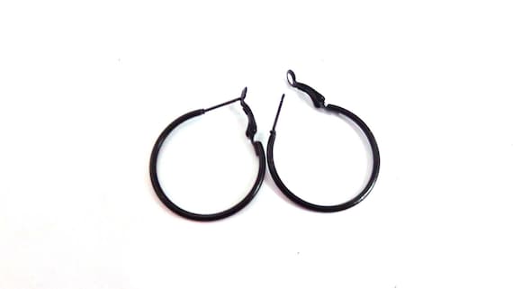 Small thin sale black hoop earrings