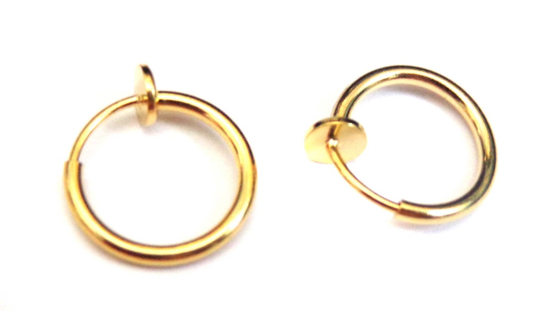 SMALL Clipon Earrings Clip Hoop Earrings Gold or Silver Tone Hypo