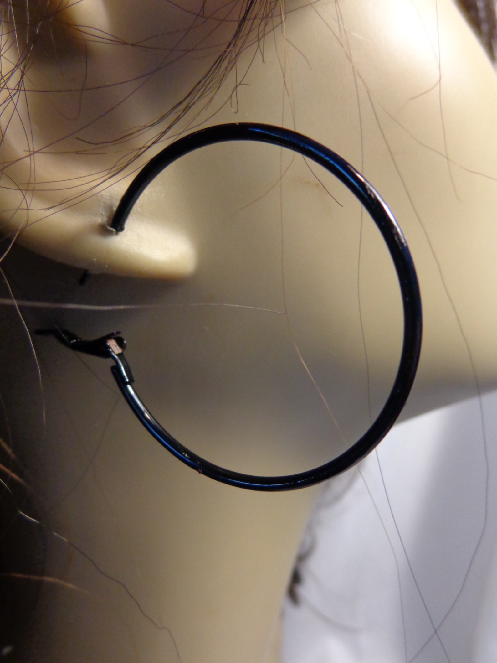 Black Hoop Earrings 1.5 Inch BLACK Hoop Earrings Classic Hoop Etsy