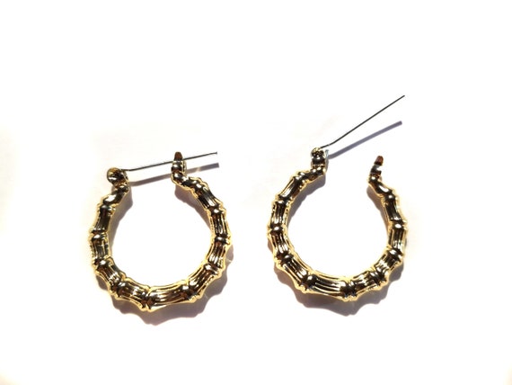 Mini bamboo hoop earrings outlet
