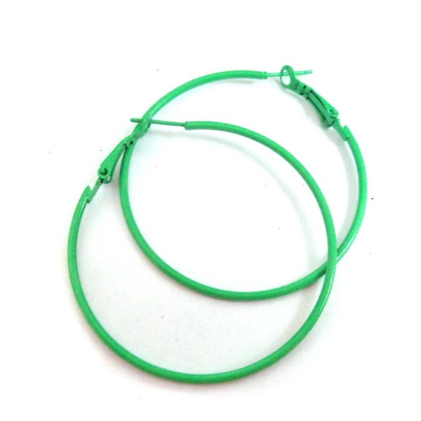 Green hoop earrings Assorted Sizes Green Earrings Thin Hoop Earrings