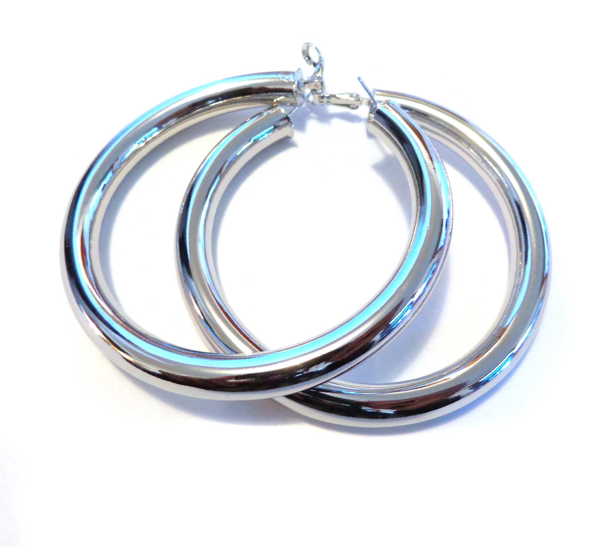 Large Hoop Earrings Thick Round Gold Plated Hoop Earrings Tube Etsy UK