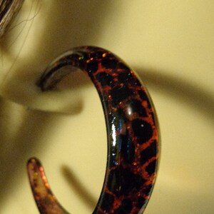 VINTAGE Hoop Earrings LUCITE HOOP earrings leopard print tortoise hoop earrings 2 inch image 5