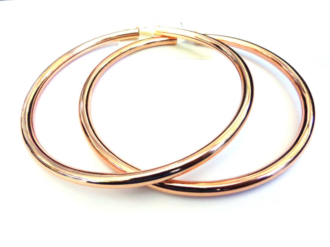 LARGE 4 Inch Hoop Earrings Thick Cast Tube Hoop Earrings Rose - Etsy
