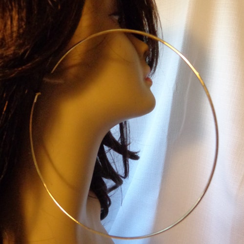 EXTRA LARGE Hoop Earrings 5 Inch Hoop Earrings Gold Plated Etsy