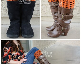 Lacey Shell Boot Cuff Crochet Pattern in 5 sizes - PDF File, Instant Download Pattern