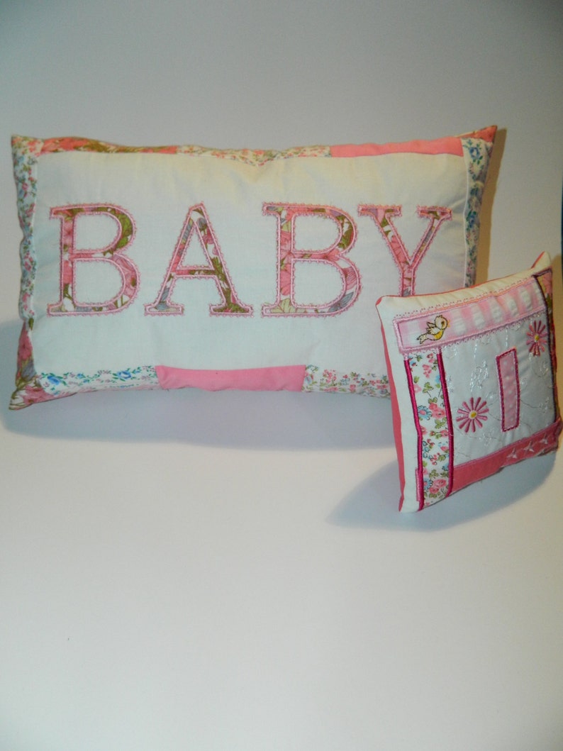 Embroidered and Appliqued Cushion for Baby. Handmade Using a Etsy UK