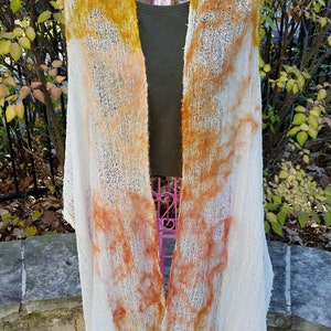 Organic cotton wrap naturally dyed chemical free felt scarf eco friendly sustainable