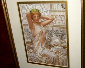 Art Nouveau - Pre-Raphaelite Art - Victorian Art   Lithograph AFTER Albert Joseph Moore Original Painting Titled “Silver” 1886