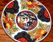 Japanese Imari Fantastic Bird Motif Plate - Oriental Collectible Hand Painted Porcelain - Authentic Japanese Antique Porcelain plate