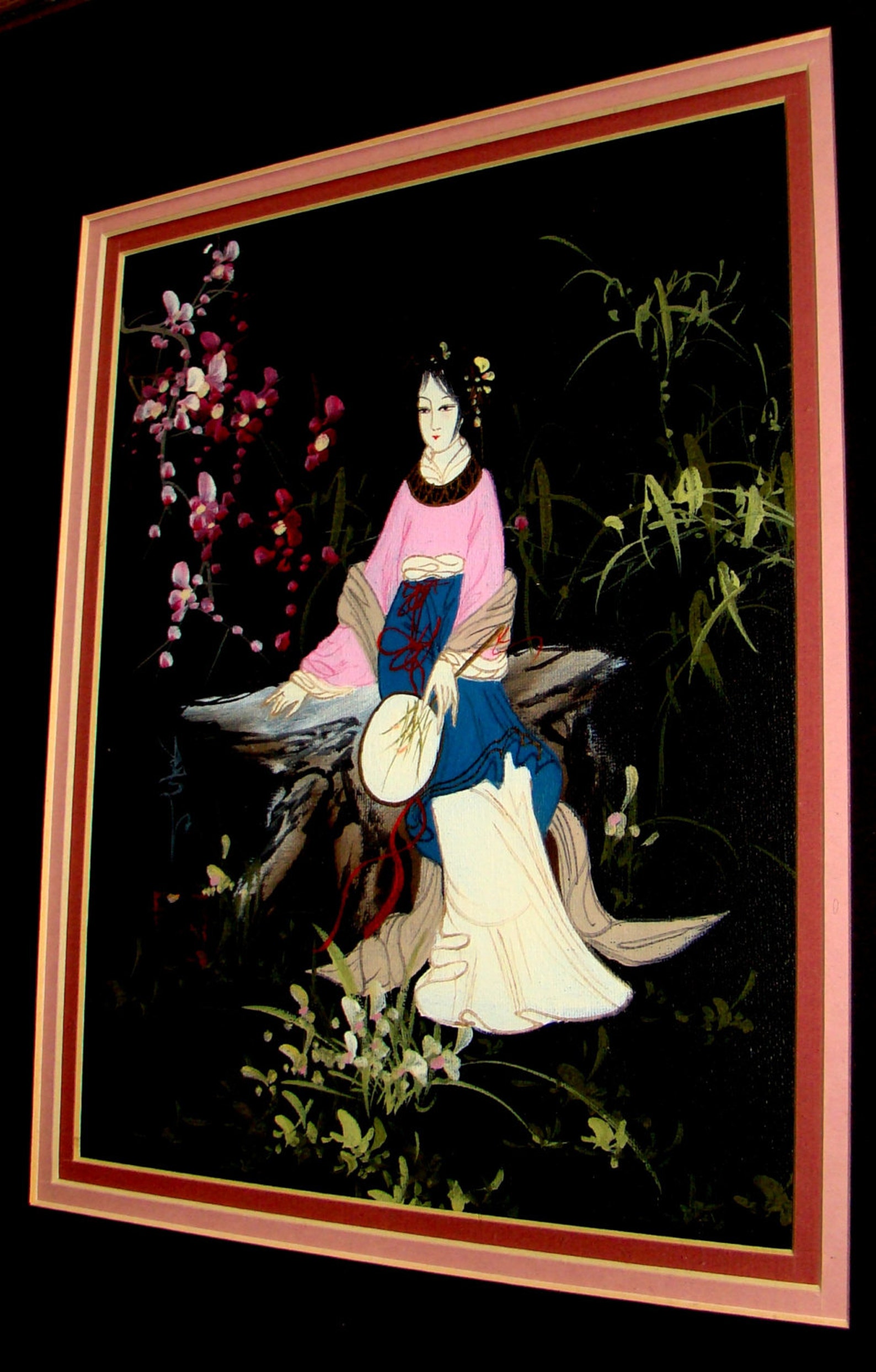 Oriental Oil Painting Canvas Signed In Chinese Characters Stamped Oriental Oil Painting Canvas Signed In Chinese Characters Stamped