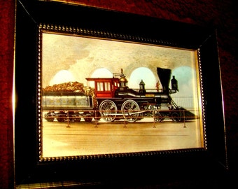 Vintage Locomotive - Professionally framed print showing advanced Locomotive