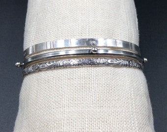 3 Sterling Silver Cuff Bracelets Set