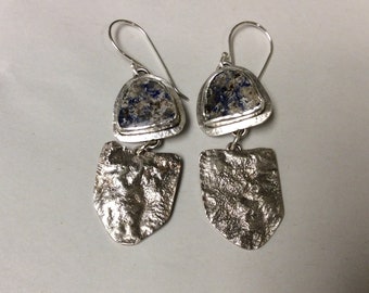 Sodalite Stone set with Reticulated Silver