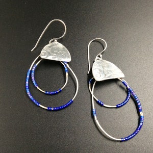 Sterling Silver Dangle Hoop Earrings