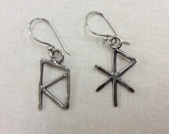 Rune Earrings in Sterling Silver