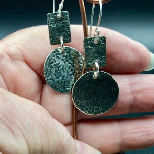 Round Earrings with Reticulated Silver image 3