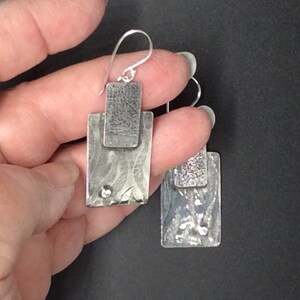 Sterling Silver Dangle Earrings with diamond CZ stones image 4