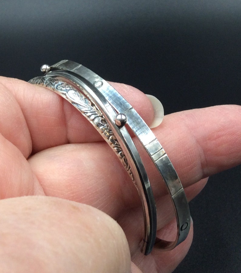 3 Sterling Silver Cuff Bracelets Set image 3