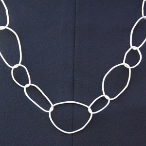 Sterling Silver Organic Circle Link Necklace image 4