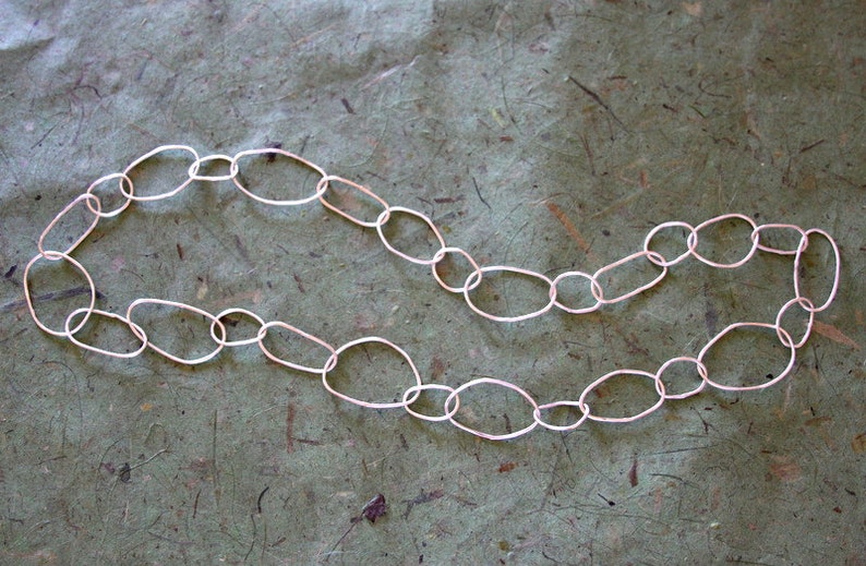 Sterling Silver Organic Circle Link Necklace image 2