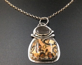 Leopardskin Jasper Sterling Silver Necklace and Pendant