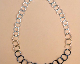 Silver and Gold Ring Necklace