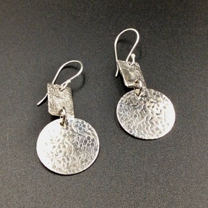 Round Earrings with Reticulated Silver image 1