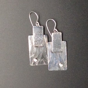 Sterling Silver Dangle Earrings with diamond CZ stones image 5