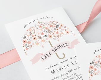 umbrella invitations etsy