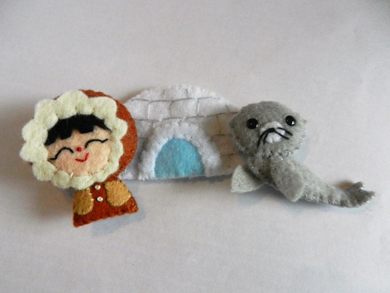 Felt Altoid Tin Travel Wee Eskimo Seal Pocket Toy by Fairy Shore image 3